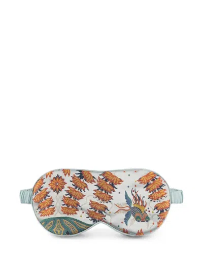Shanghai Tang Embroidered Silk Eye Mask In Multi