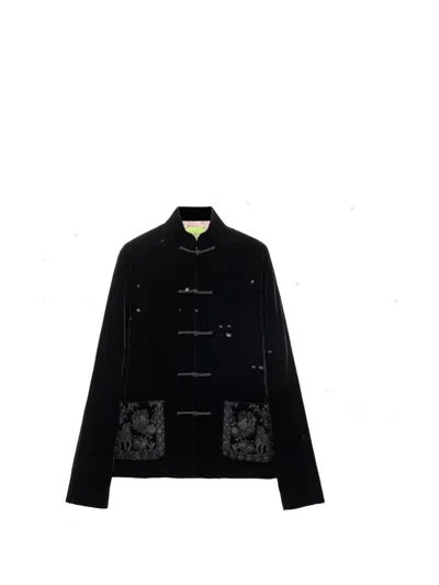 Shanghai Tang Embroidered Tang Jacket In Blue