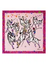 Shanghai Tang Equestrian-print Silk Scarf In Pink