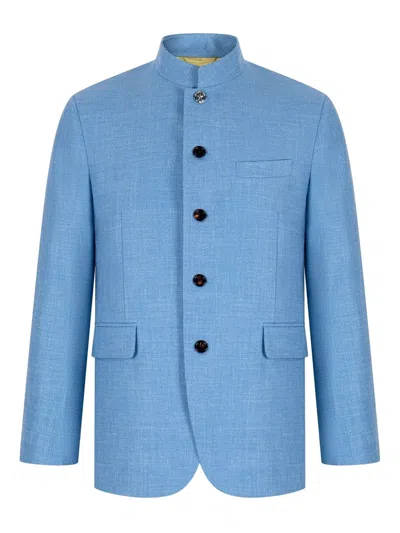 Shanghai Tang Five-button Jacket In Blue
