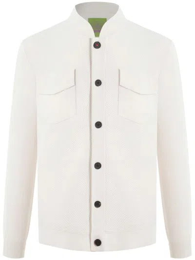 Shanghai Tang Five-button Shirt Jacket In White