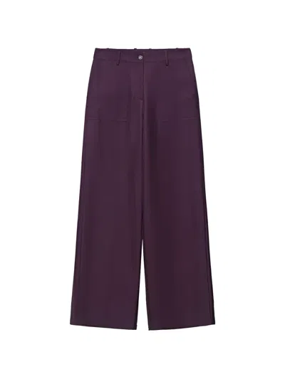 Shanghai Tang Flared-leg Trousers In Purple