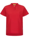 Shanghai Tang Floral-embroidered Polo Shirt In Red