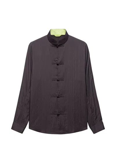 Shanghai Tang Fortune Frog-fastening Shirt In Black