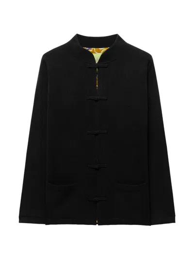 Shanghai Tang Frog-fastening Cardigan In Black