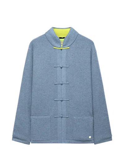 Shanghai Tang Frog-fastening Cardigan In Blue