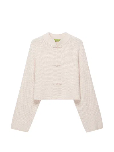 Shanghai Tang Frog-fastening Cropped Cardigan In Neutral