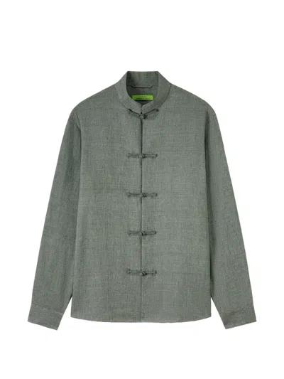 Shanghai Tang Frog-fastening Shirt In Green