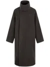 Shanghai Tang Funnel-neck Coat In Black