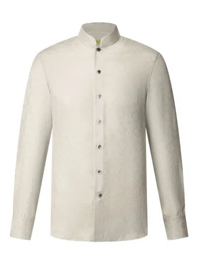 Shanghai Tang Geometric-jacquard Shirt In Gray