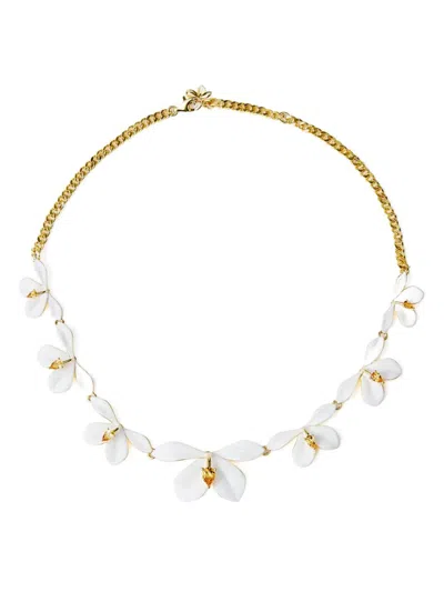 Shanghai Tang Ginger Flower Chain Necklace In Gold