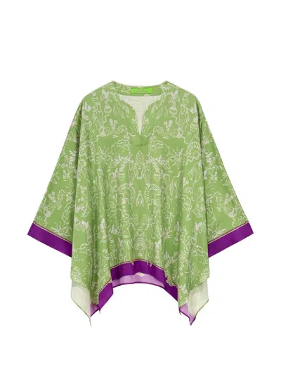 Shanghai Tang Graphic-print Tunic In Green