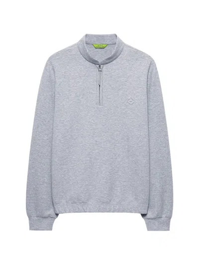 Shanghai Tang Half-zip Sweatshirt In Gray