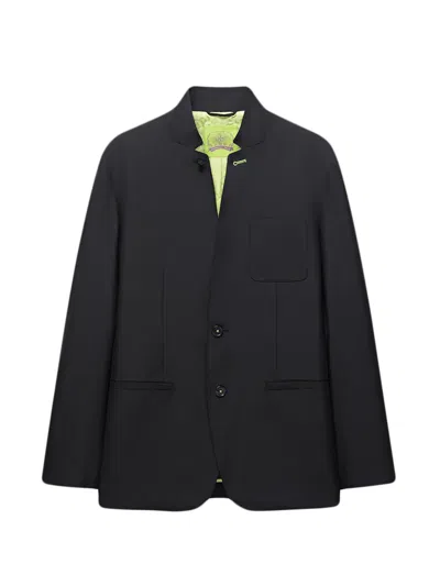 Shanghai Tang Heritage Silk Two-button Blazer In Black