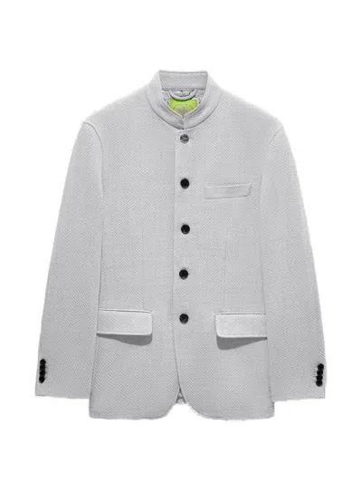 Shanghai Tang Herringbone-button Jacket In Gray