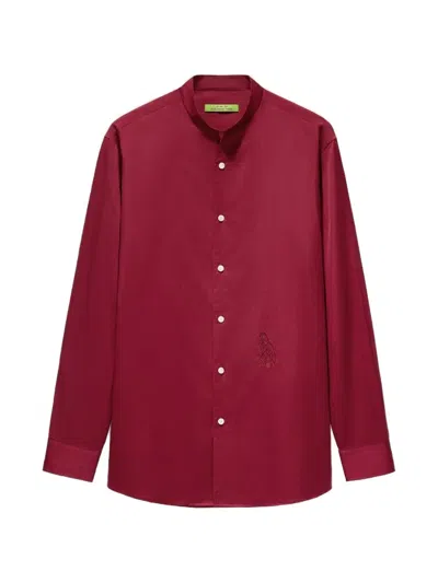 Shanghai Tang Horse-embroidered Shirt In Red