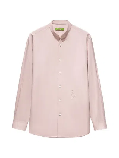 Shanghai Tang Horse-embroidered Shirt In Pink