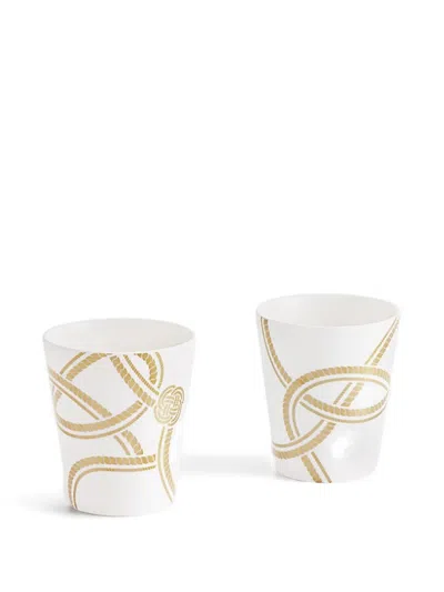 Shanghai Tang Infinite Knot Porcelain Cup In Gold