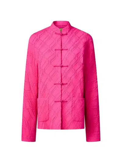 Shanghai Tang Jacquard Knot Tang Jacket In Pink