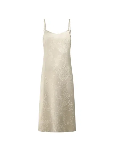 Shanghai Tang Jacquard Night Dress In Neutral
