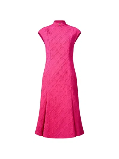 Shanghai Tang Jacquard Qipao Dress In Pink