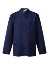 Shanghai Tang Jacquard Reversible Jacket In Blue