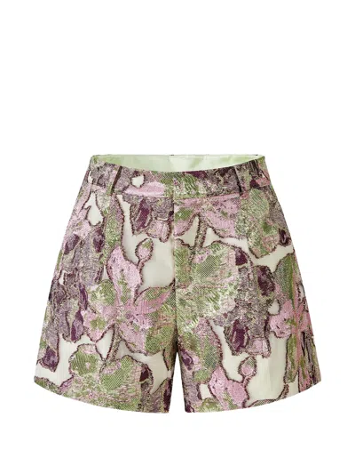 Shanghai Tang Jacquard Shorts In Multi