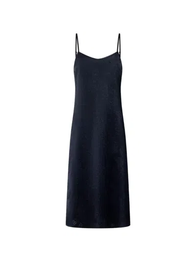 Shanghai Tang Jacquard Strap Night Dress In Blue