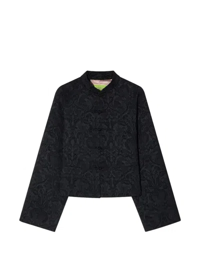 Shanghai Tang Jacquard-pattern Tang Jacket In Black