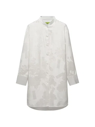 Shanghai Tang Jacquard-patterned Shirt Dress In Transparent