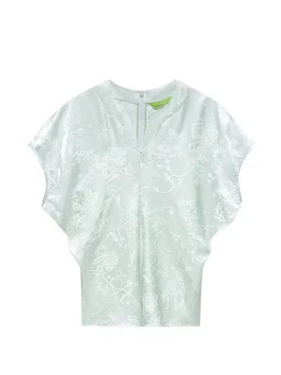Shanghai Tang Jade Jacquard Top In Gray