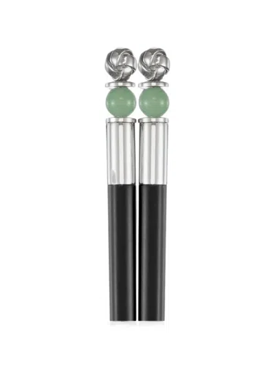 Shanghai Tang Jade Knot Chopsticks In Black