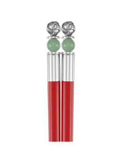 Shanghai Tang Jade Knot-detail Chopsticks In Animal Print