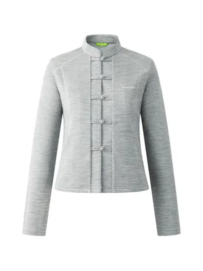 Shanghai Tang Knot Front Jacket In Gray