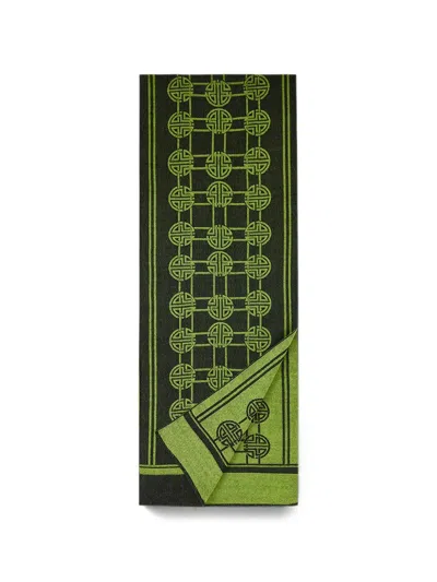 Shanghai Tang Live Long And Prosper Scarf In Green