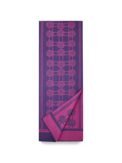 Shanghai Tang Live Long And Prosper Scarf In Purple