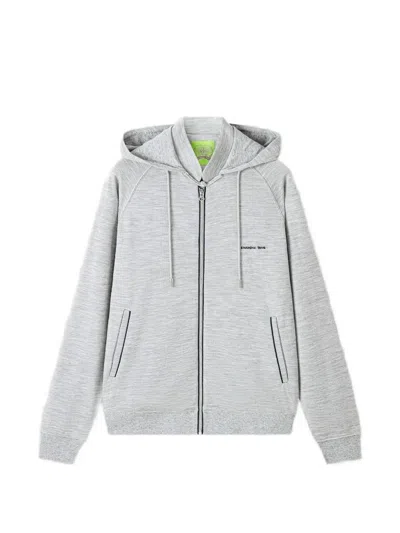 Shanghai Tang Logo-detail Hoodie In Gray