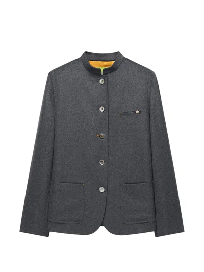 Shanghai Tang Lucky Egg Five-button Mandarin-collar Jacket In Gray
