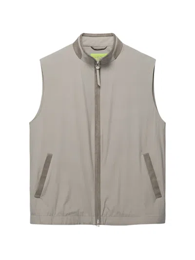 Shanghai Tang Mandarin High-neck Zip-up Vest In Gray