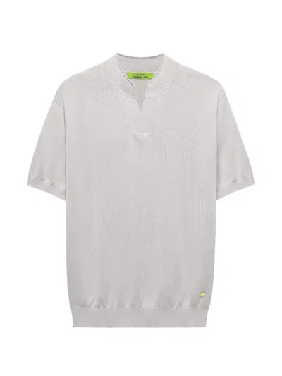 Shanghai Tang Mandarin Short-sleeve Silk T-shirt In Gray