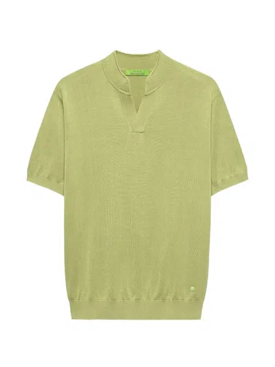 Shanghai Tang Mandarin Silk Short-sleeve T-shirt In Green