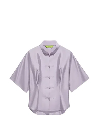 Shanghai Tang Mandarin-collar Blouse In Purple