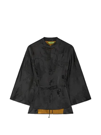 Shanghai Tang Meow Meow Scholar Belted Jacket In Black