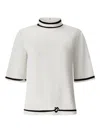 Shanghai Tang Mock-neck Silk T-shirt In White