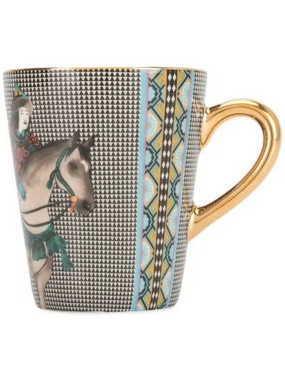 Shanghai Tang Mongolian Nomad Print Cup And Saucer Set In Multi