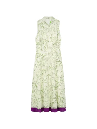 Shanghai Tang Mulberry Silk Maxi Dress In Green