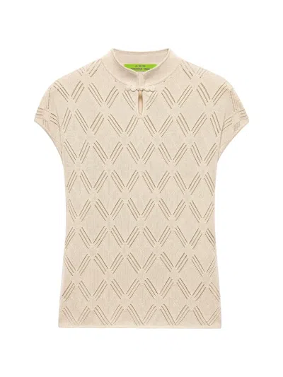 Shanghai Tang Openwork-knit Frog-fastening Top In Gray