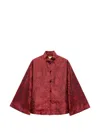 Shanghai Tang Patterned Button Jacket In Red