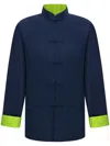 Shanghai Tang Patterned Reversible Jacket In Blue