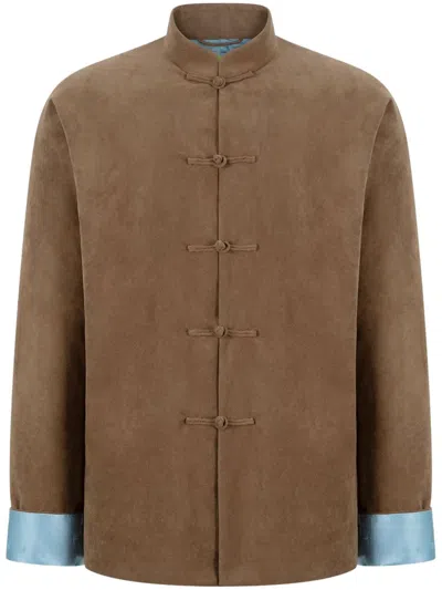 Shanghai Tang Patterned Reversible Jacket In Brown